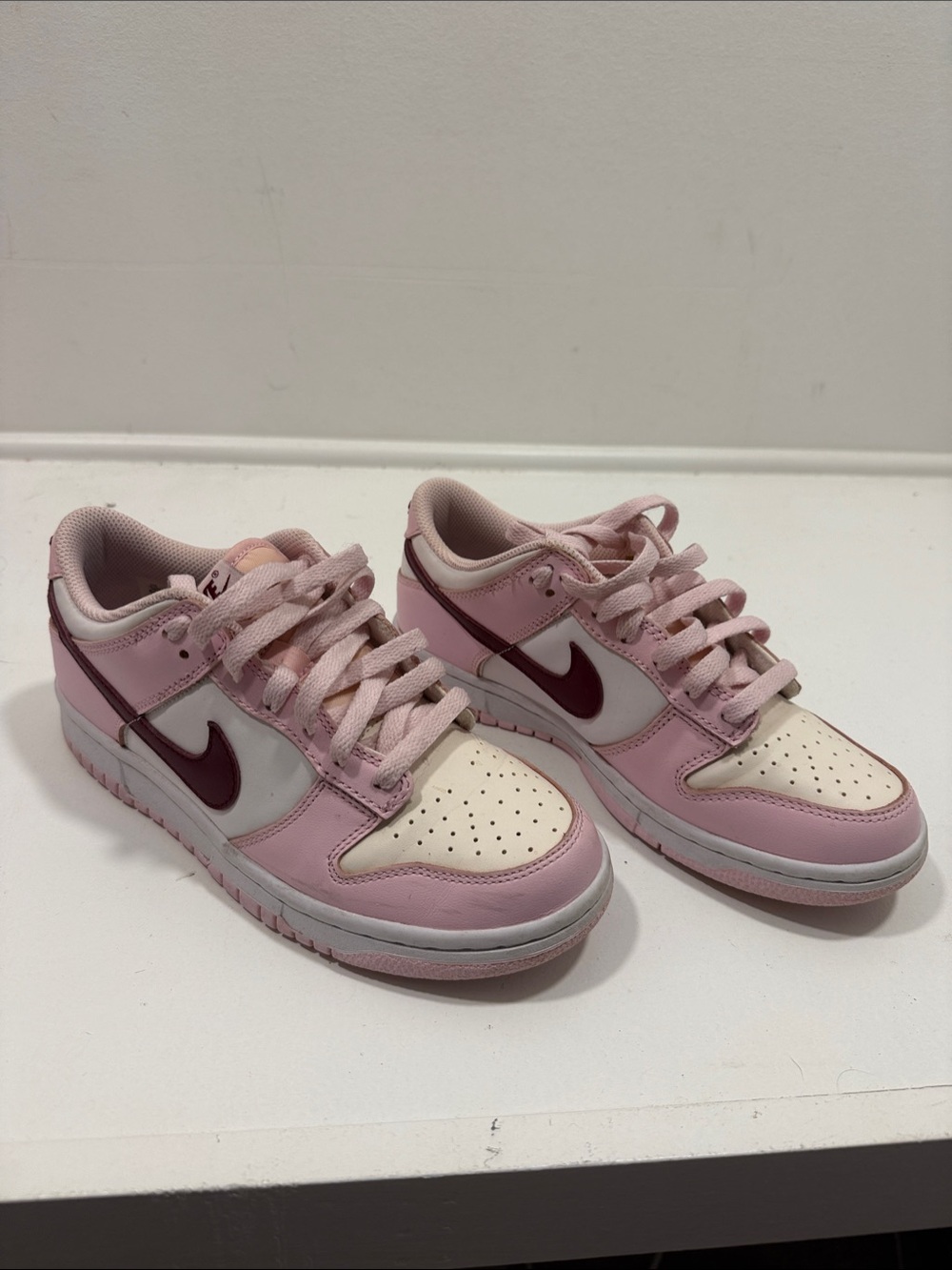 Nike Big Kids Light Pink and Burgundy Low-Top Sneakers